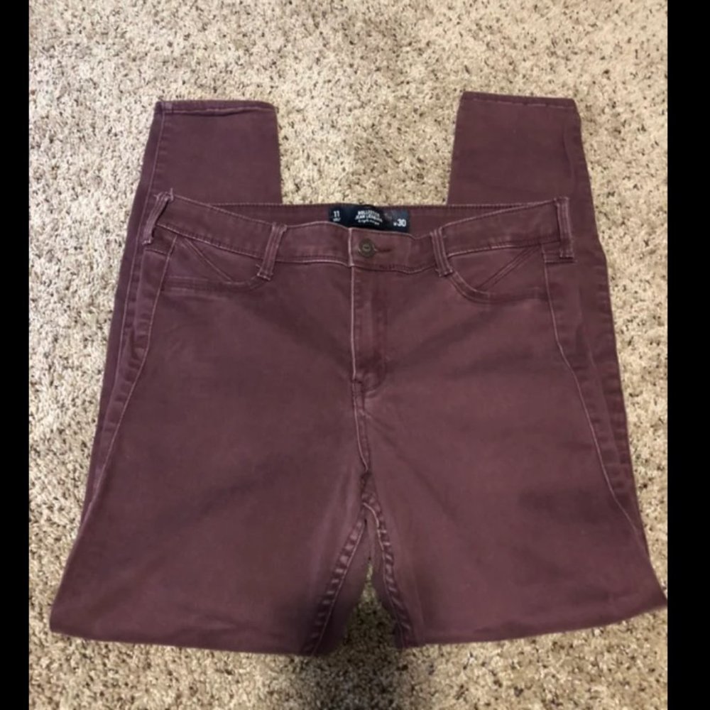 Hollister Maroon Skinny Jeans Size 11/30
